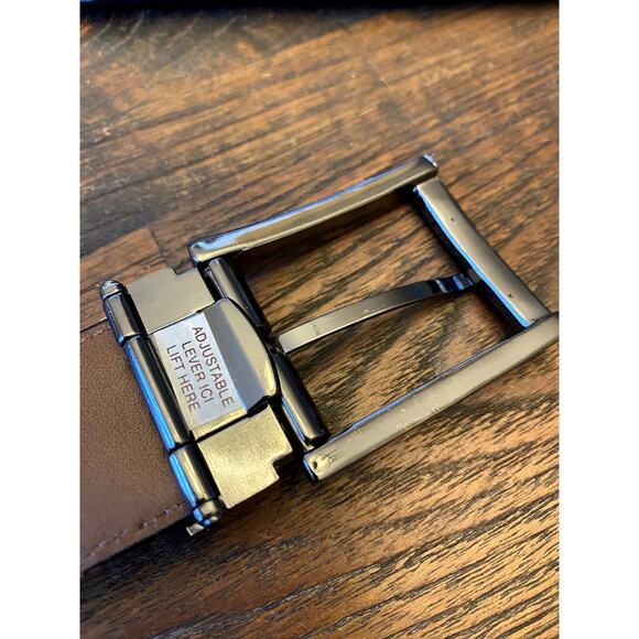 H. HALPERN ESQ Brown Snake Stamped Leather Belt Adjustable Mens Sz 40 - Picture 7 of 9